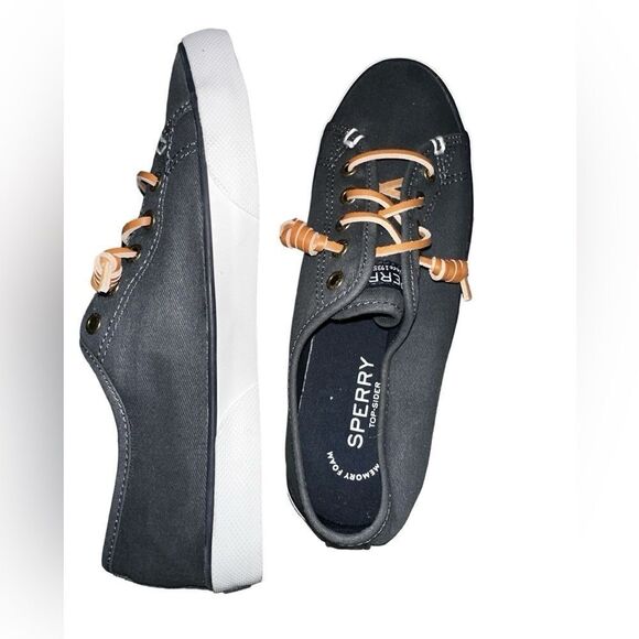 Sperry Top Sider Navy Blue Canvas Slip On Boat Shoe Loafer. Size 6.5 M - Picture 6 of 9